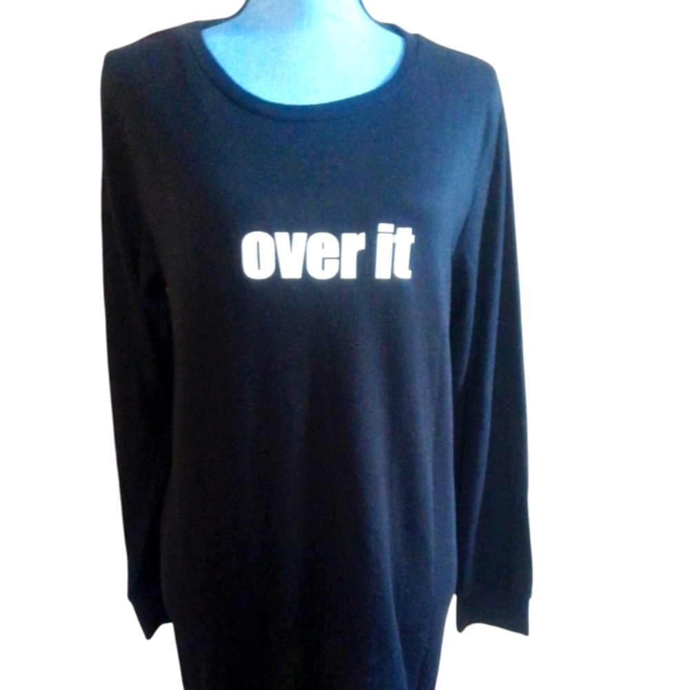 OVER IT Black Graphic Women's Top XL